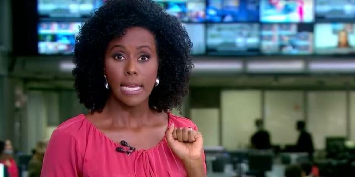 Maju Coutinho no "Jornal Hoje" da véspera de Natal (Foto: Reprodução/TV Globo)