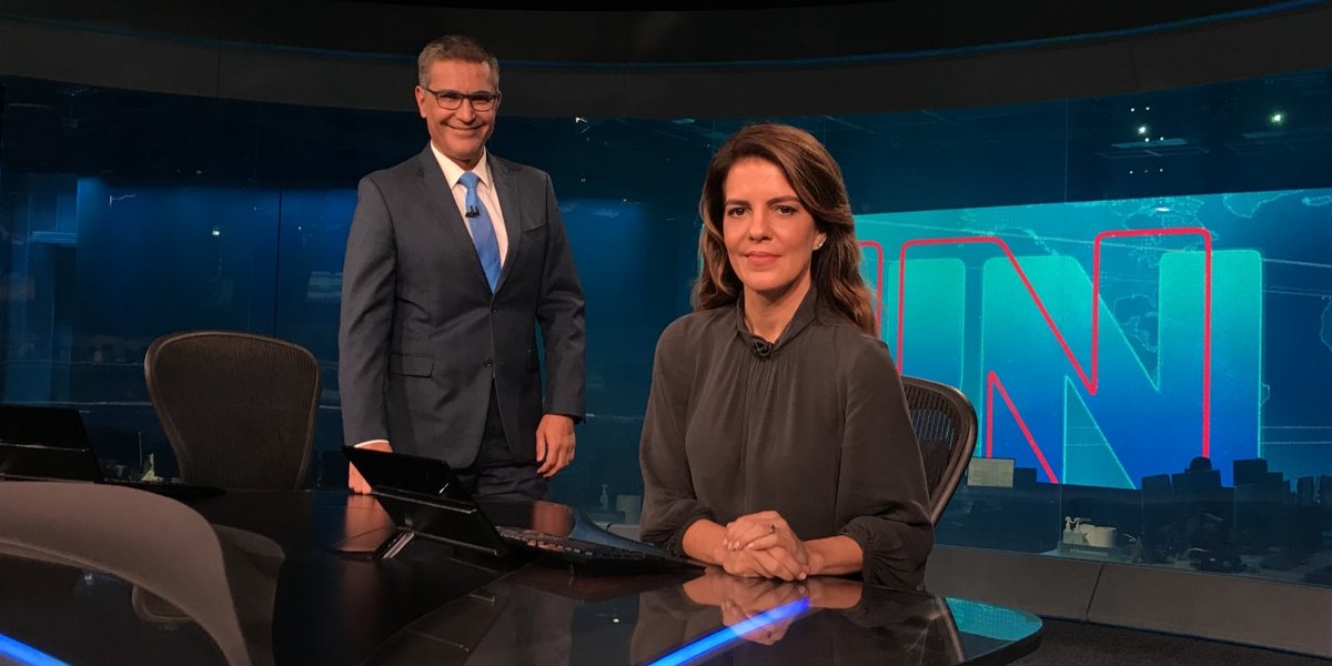 Jornal Nacional Hélter Duarte e Mariana Gross (Reprodução)