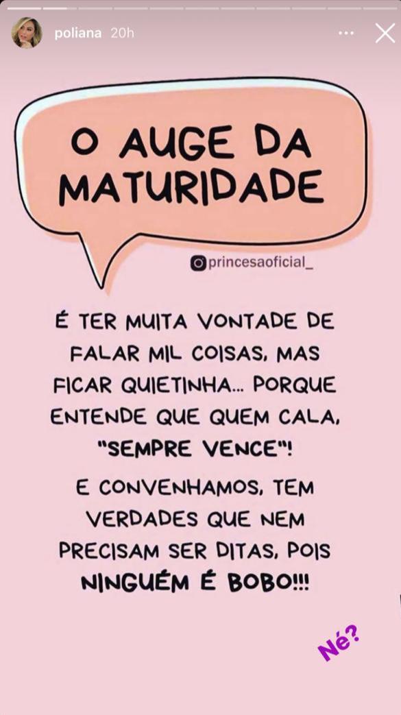 Poliana Rocha compartilha texto sobre maturidade (Foto: Reprodução)