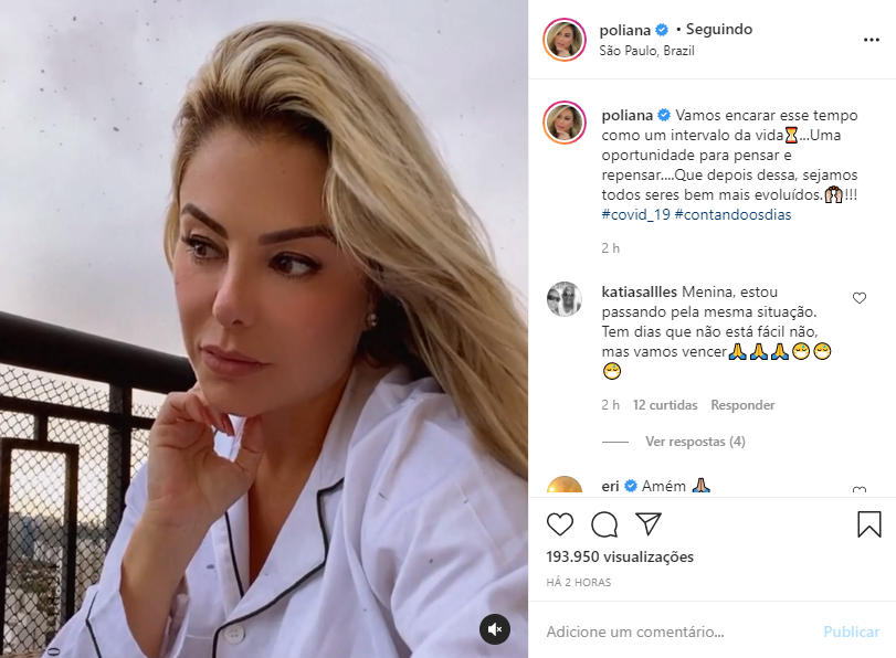 Poliana Rocha escreveu mensagem positiva (Foto: Reprodução/ Instagram)