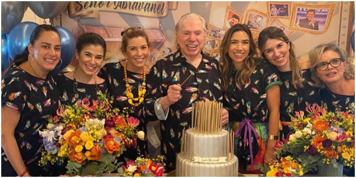Silvio Santos ao lado das seis filhas em seu aniversário de 90 anos (Foto: Reprodução)