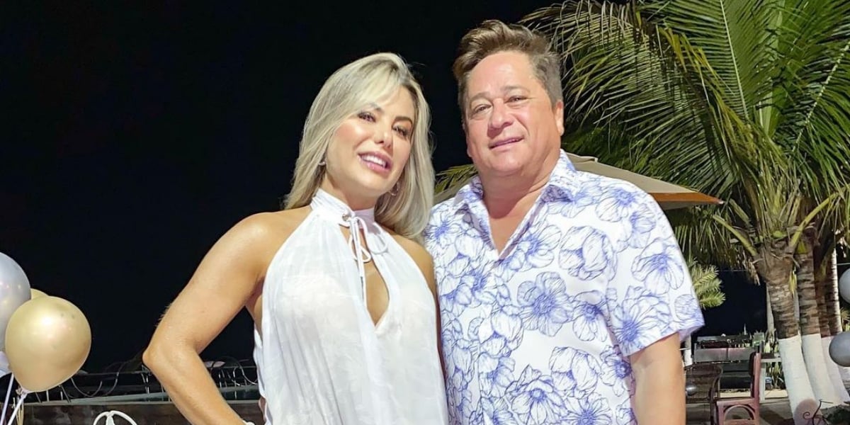 Poliana Rocha ao lado de Leonardo (Reprodução 