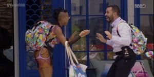 Karol Conká e Gilberto se conhecendo na estreia do 