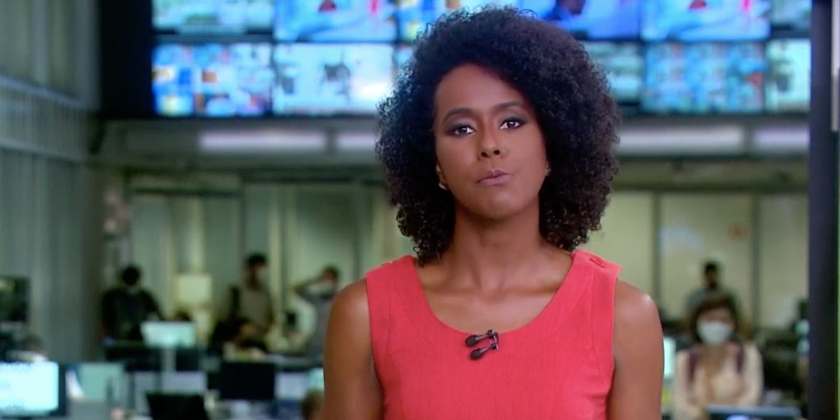 Maju Coutinho durante o "Jornal Hoje" nesta segunda-feira, 11 