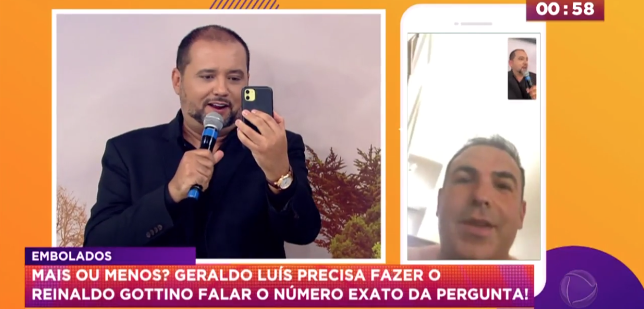 Geraldo Luís flagou Gottino pelado em ligação (Foto: Reprodução/Record)
