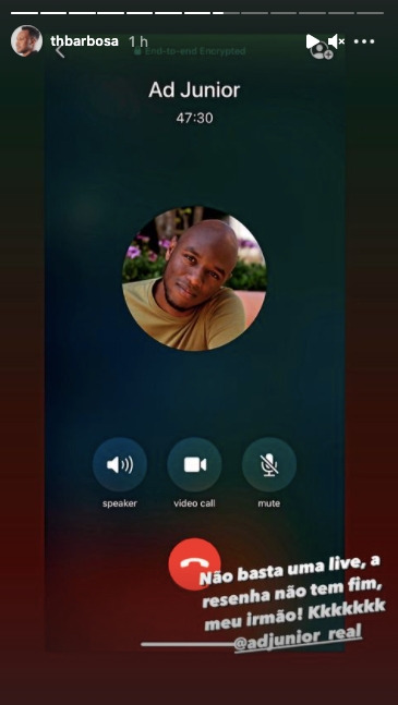 Thiaguinho expõe conversa por ligação com amigo nas redes sociais (Reprodução)