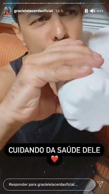 Graciele Lacerda cuida de saúde de Zezé Di Camargo (Reprodução) 