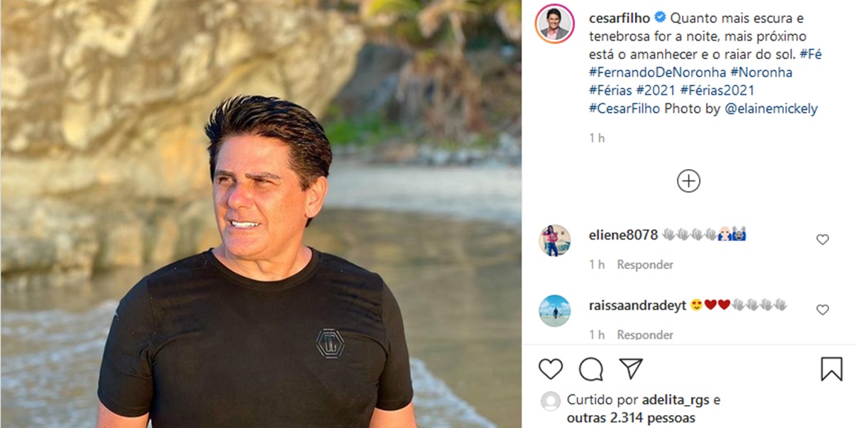 Publicação do jornalista César Filho (Foto: Reprodução)