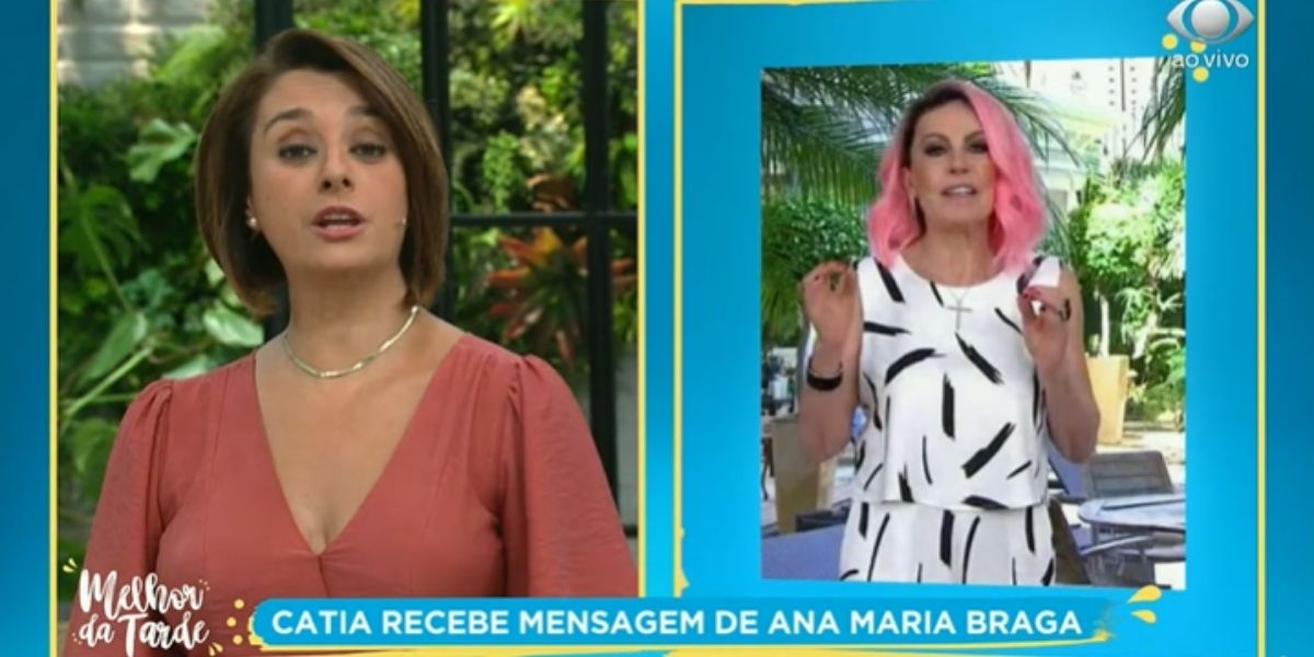 Catia Fonseca e Ana Maria Braga durante o Melhor da Tarde 