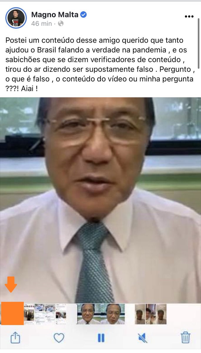 Print do Magno Malta: censuramos o "dito cujo" em laranja, mas você pode ver no link acima (Foto: Reprodução)