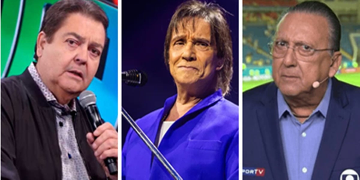 Faustão, Roberto Carlos e Galvão Bueno podem não renovar com a Globo em 2022 (Foto: Montagem/TV Foco)