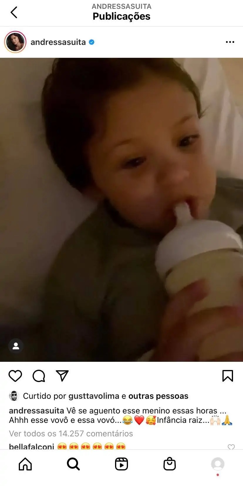 Gusttavo Lima curtiu a publicação de Andressa Suita (Foto: Reprodução)