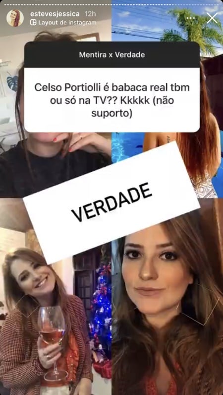 Publicação de Jéssica Esteves sobre Celso Portiolli (Foto: Reprodução)