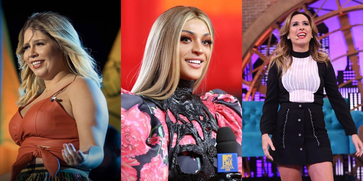 Marília Mendonça (Foto: Divulgação), Pabllo Vittar (Foto: Tristan Fewings/MTV 2019 / Colaborador/Getty Images)e Tatá Werneck (Foto: Reprodução: Gianne Carvalho/Divulgação Multishow), foram as vencedoras do Prêmio TV Foco - Montagem: TVFoco