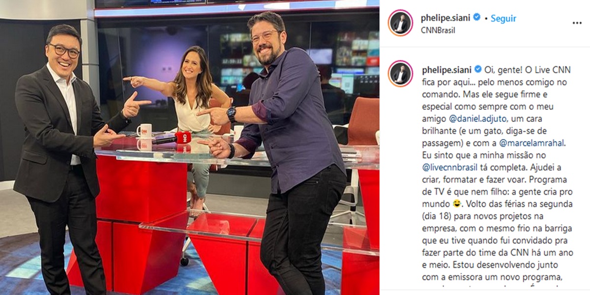 Publicação de Phelipe Siani (Foto: Reprodução)