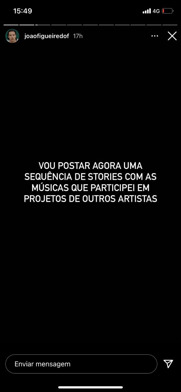 João Figueiredo nas redes sociais (Reprodução) 