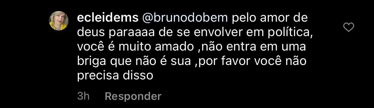 Fã dá conselho à Bruno após o mesmo ser dilacerado 