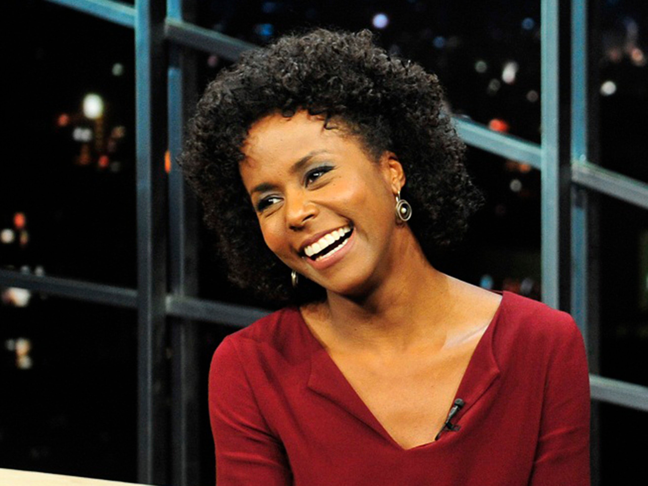 Maju Coutinho no Programa do Jô (Foto: Reprodução / Globo)