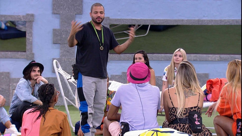 BBB21: Projota se apresenta para os brothers — Foto: Minuto a Minuto - BBB