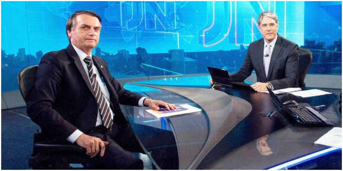 Bolsonaro e William Bonner no Jornal Nacional - Foto: Reprodução