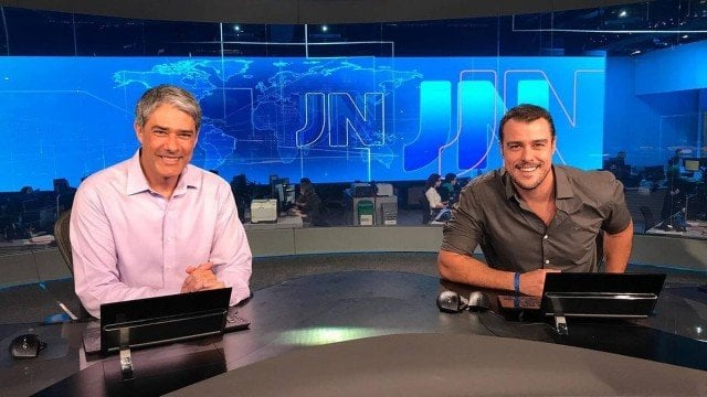 William Bonner e Joaquim Lopes no Jornal Nacional - Foto: Divulgação