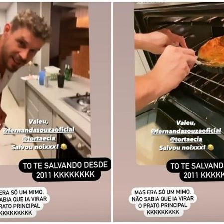 Fernanda Souza salvou a ceia de ano novo de Thiaguinho (Foto: Reprodução)