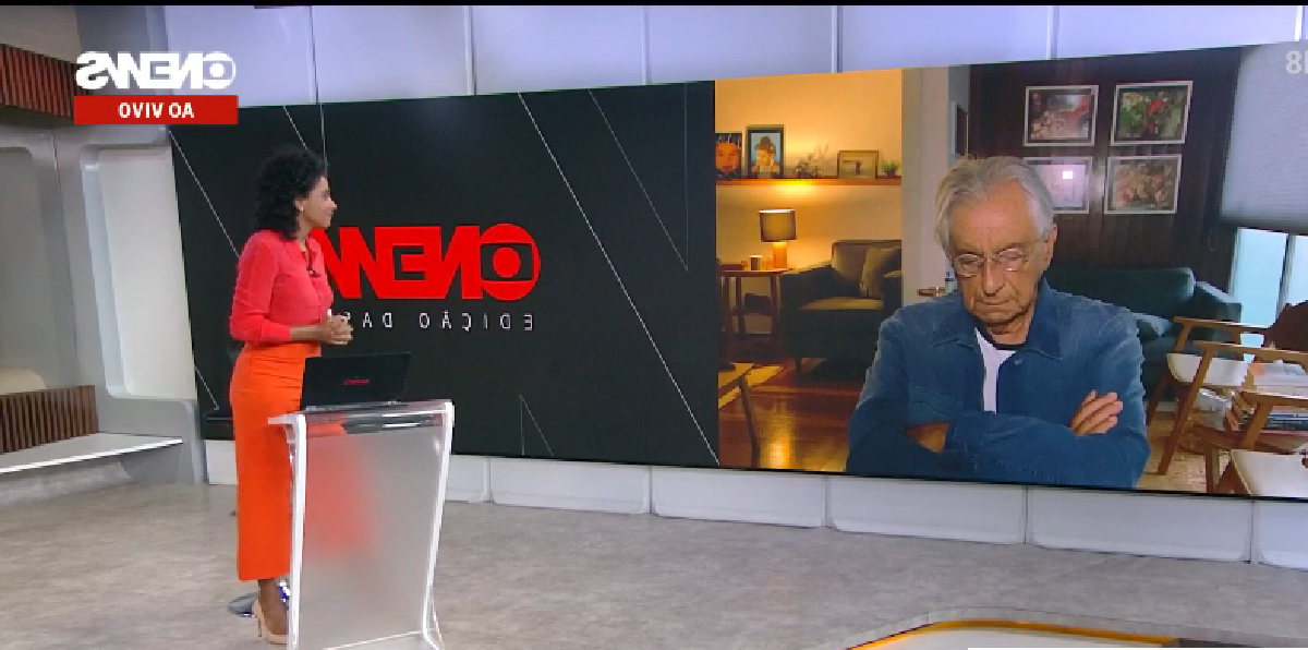 Fernando Gabeira teve um encontro com Morpheus ao vivo na Globo (Foto: Reprodução)