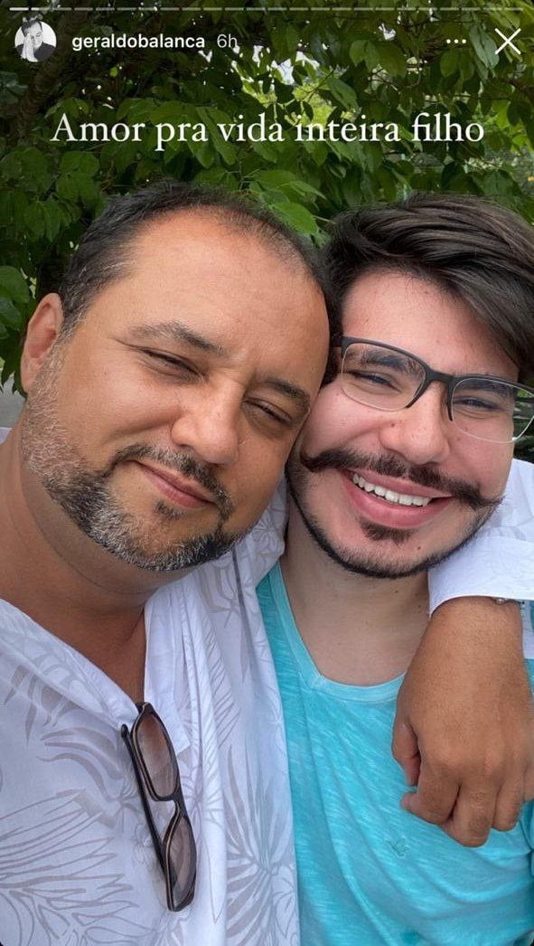 Geraldo Luís surgiu agarrado com seu filho (Foto: Reprodução/ Instagram)