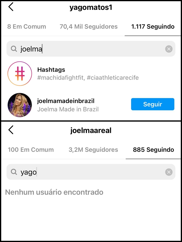 Joelma e Yago Matos deixaram de se seguir nas redes sociais (Foto: Reprodução/Instagram)