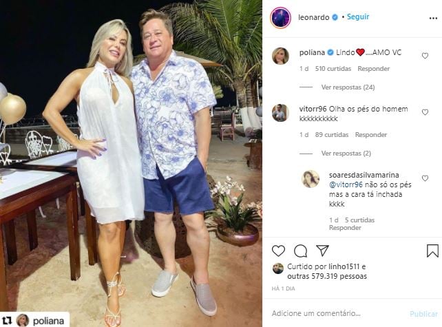 Público se surpreendeu com pés de Leonardo (Foto: Reprodução/Instagram)