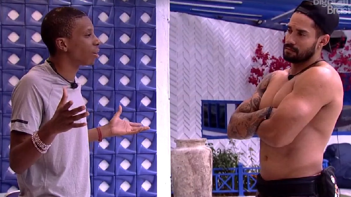 Lucas fala sobre suas polêmicas com Arcrebiano no BBB (Foto: Reprodução/ TV Globo)