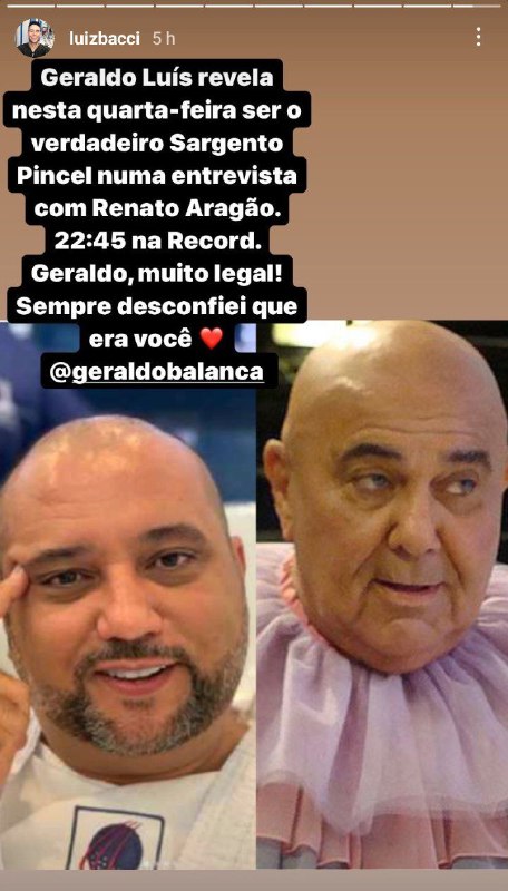 Luiz Bacci fez piada com Geraldo Luís (Foto: Reprodução)
