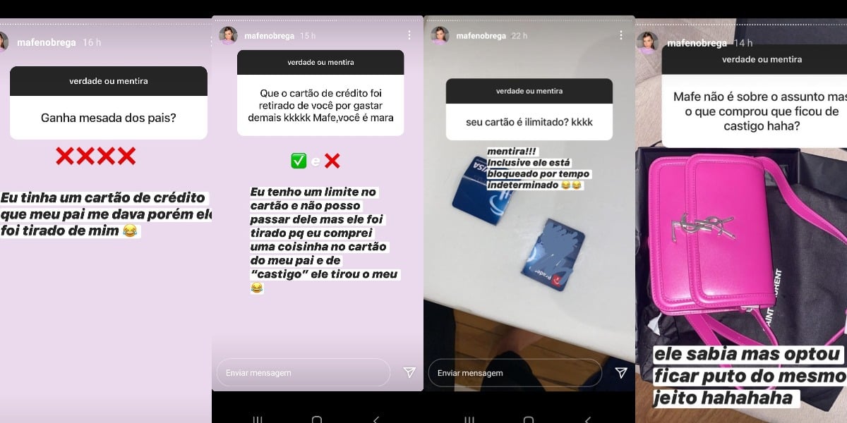 Mafe Nóbrega brincou de "verdade x mentira" com os seguidores (Foto: Reprodução/Instagram)