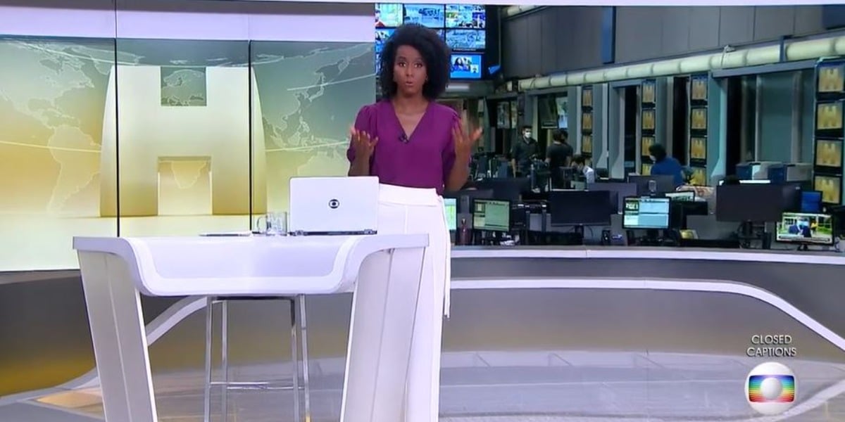 Maju Coutinho no "Jornal Hoje" (Foto: Reprodução/TV Globo)