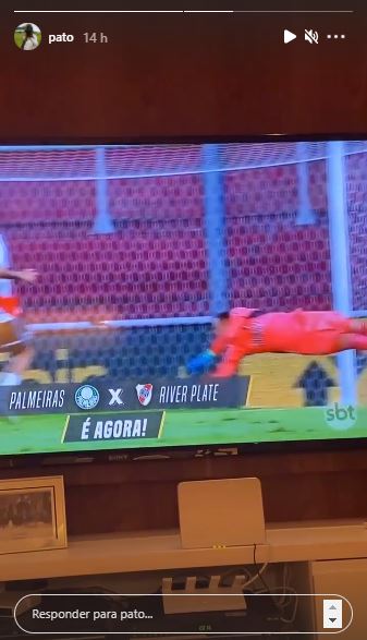 Pato assistiu à disputa entre o Palmeiras e o River Plate pela Copa Libertadores (Foto: Reprodução/Instagram)