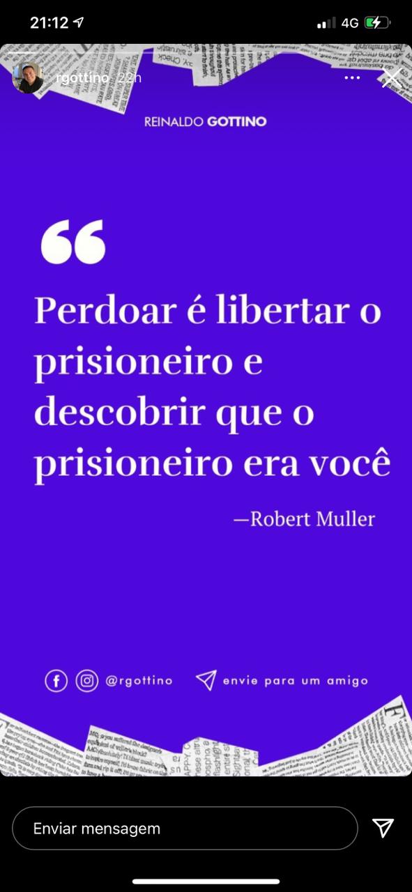 Reinaldo Gottino fez reflexão sobre a necessidade de se libertar de si mesmo (Foto: Reprodução) 