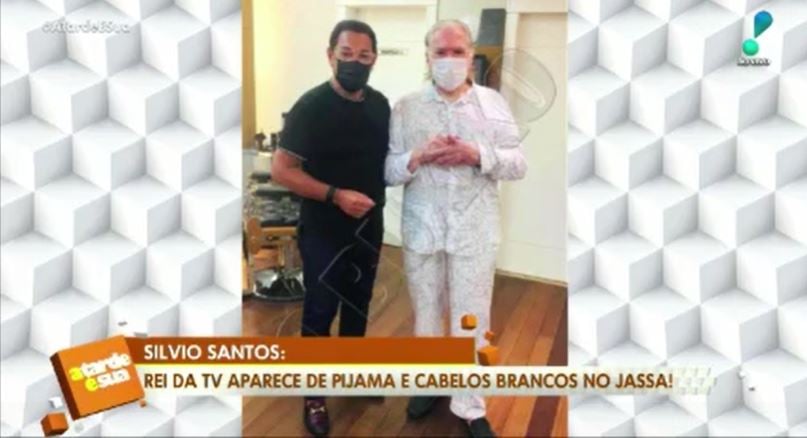 Silvio Santos com o cabeleireiro Jassa (Foto: Reprodução/RedeTV!)