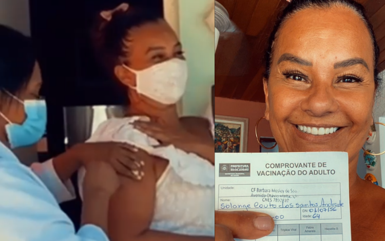 Solange Couto compartilhou momento em que foi vacinada (Foto: Reprodução/Instagram)