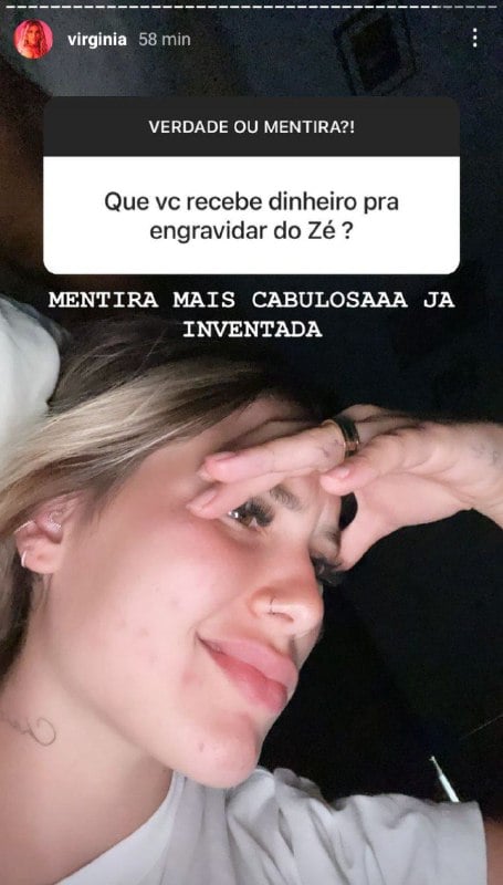 Virgínia voltou a negar que tenha recebido dinheiro para engravidar de Zé Felipe (Foto: Reprodução/ Instagram)