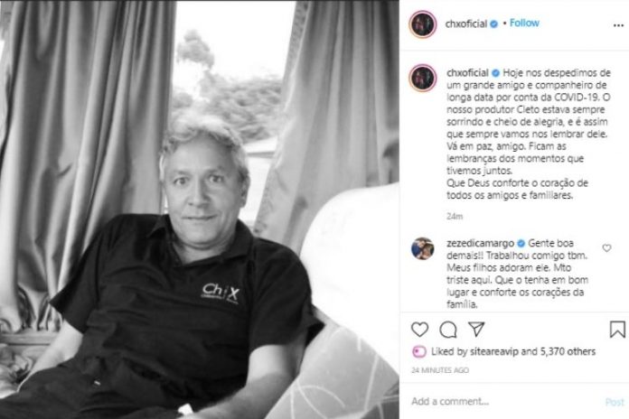 Zezé lamentou a morte do produtor Cleto (Foto: Reprodução/Instagram)