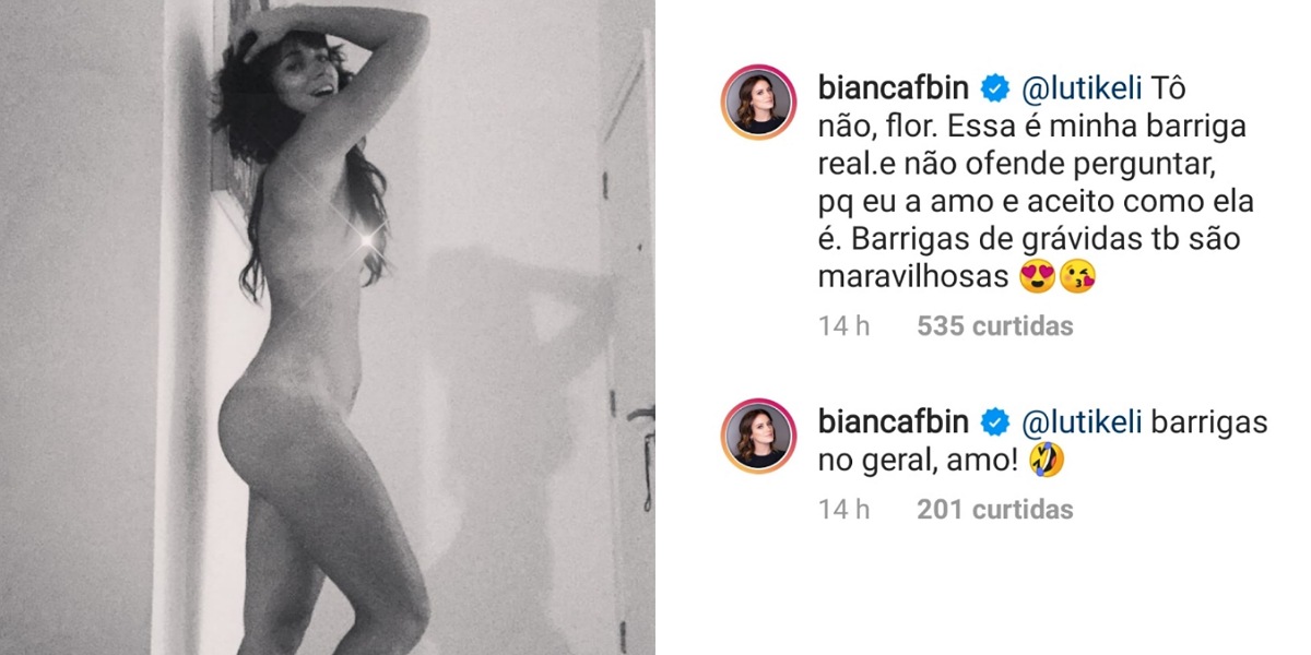 Atriz Bianca Bin responde questionamentos sobre gravidez - Foto: Reprodução/Instagram