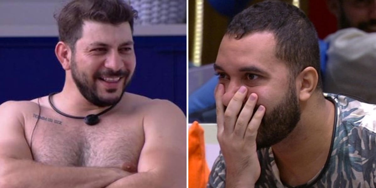 Caio fez questionamentos para Gilberto no BBB21 (Foto: Montagem)