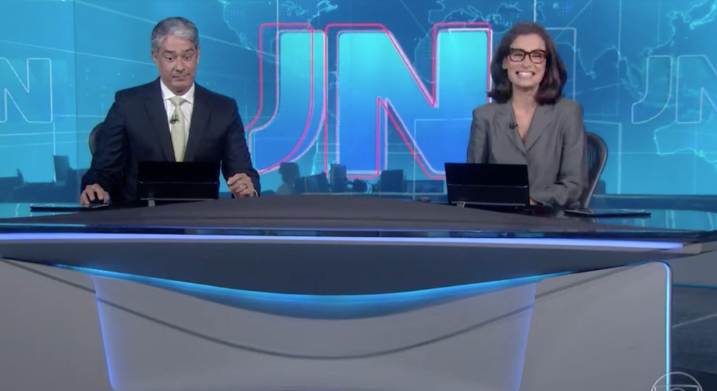 Expressão de William Bonner no JN chamou a atenção (Foto reprodução) 