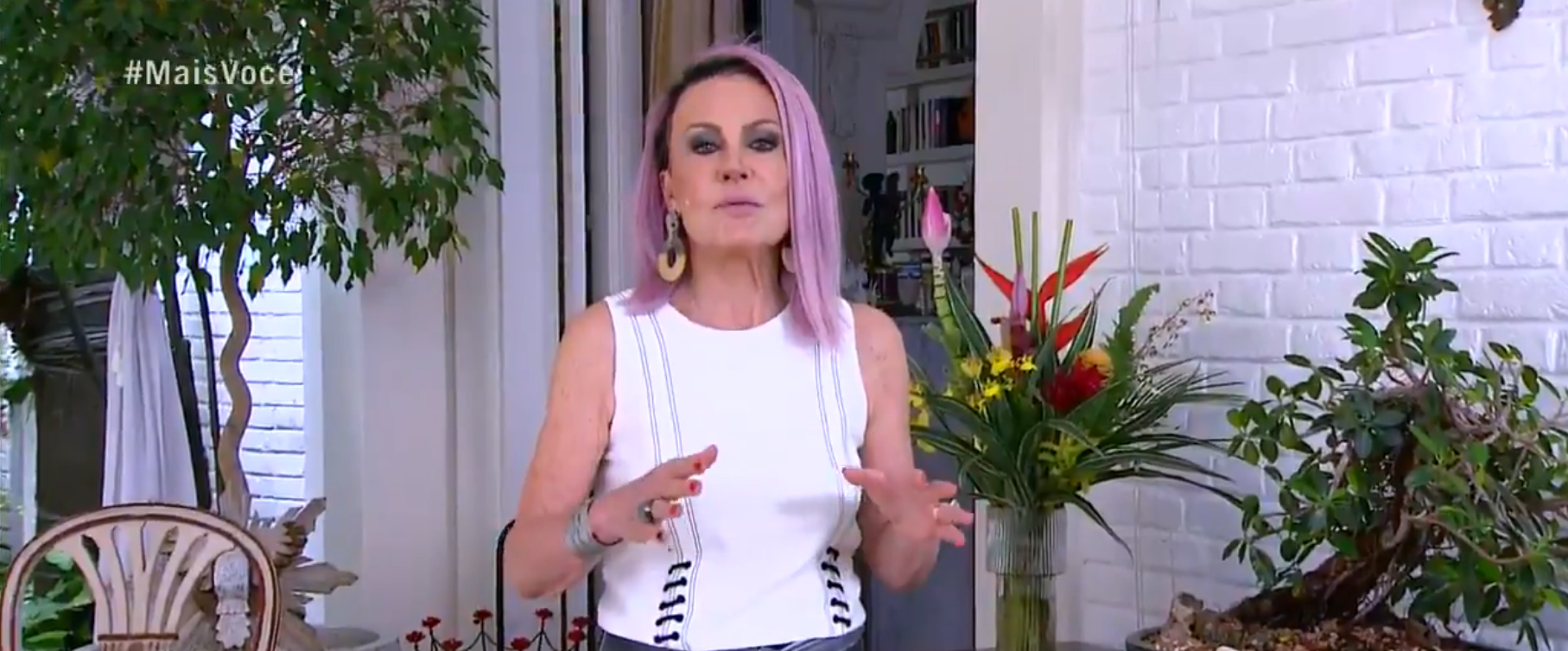 Ana Maria durante o programa "Mais Você", da Globo, nesta segunda-feira, 1 (Reprodução)