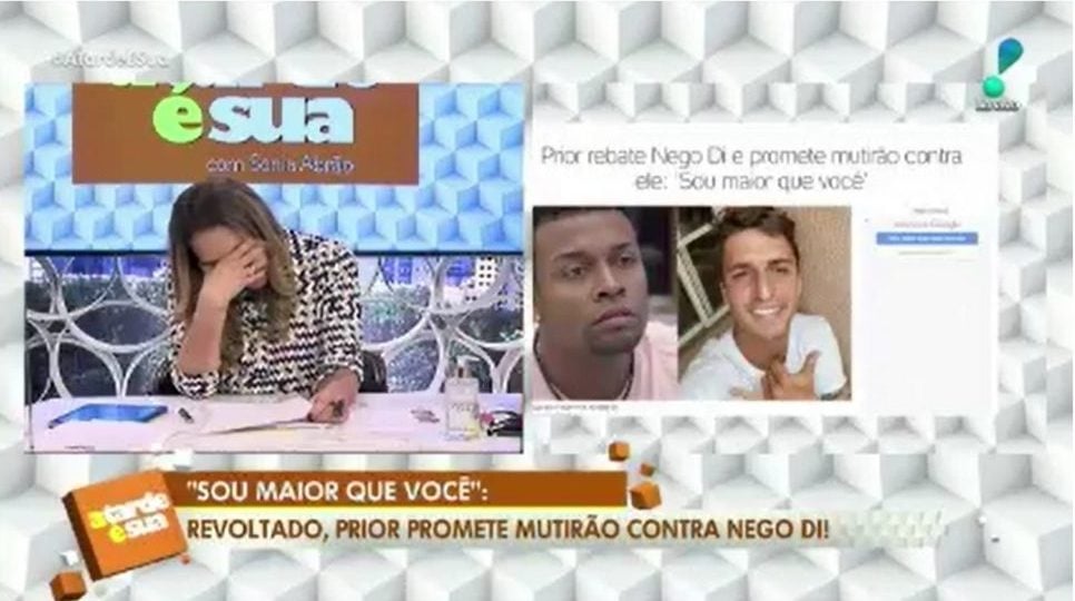 Sonia Abrão não se conteve ao ler resposta de Felipe Prior à Neog Di (Foto: Reprodução / RedeTV!)