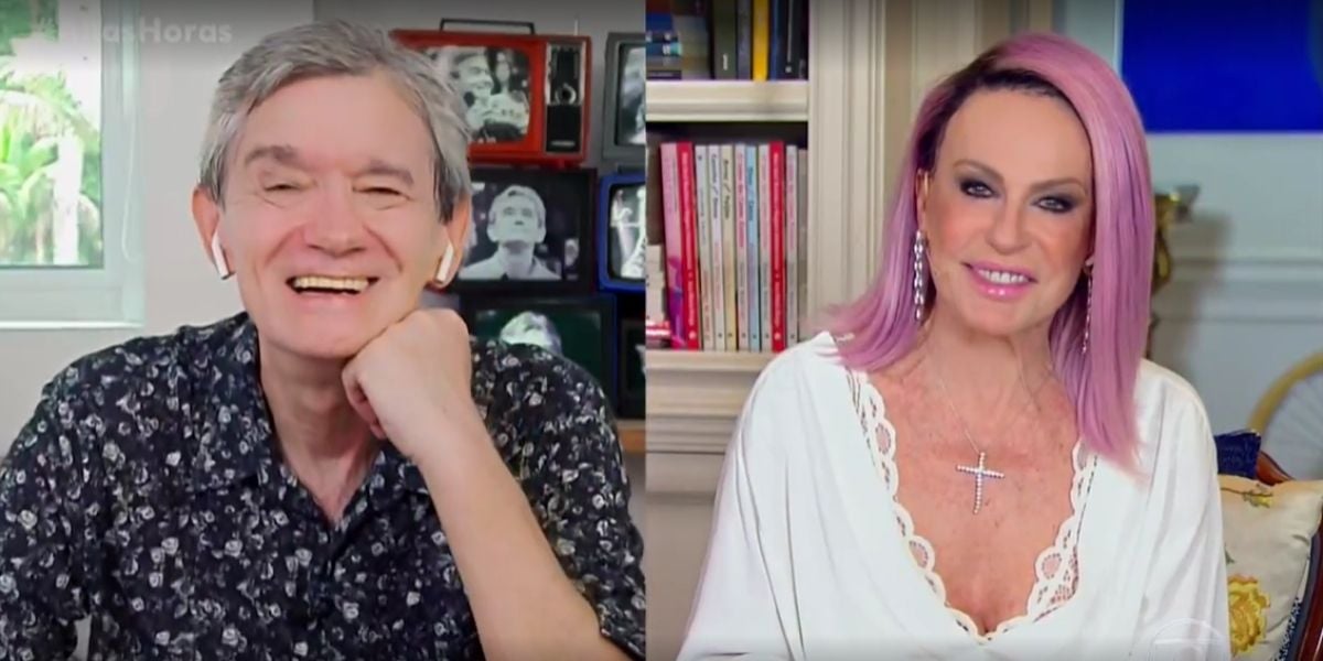 Ana Maria Braga e Serginho Groismann durante o Altas Horas (Foto: Reprodução / Globo)