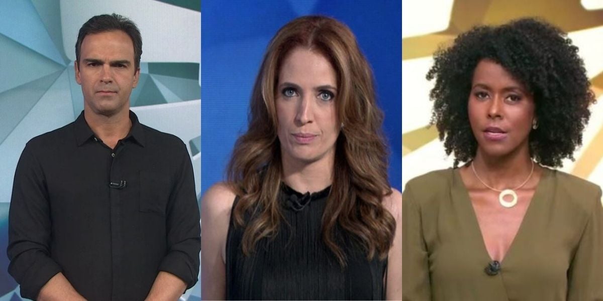 Tadeu Schmidt, Poliana Abritta e Maju Coutinho (Foto: Reprodução)