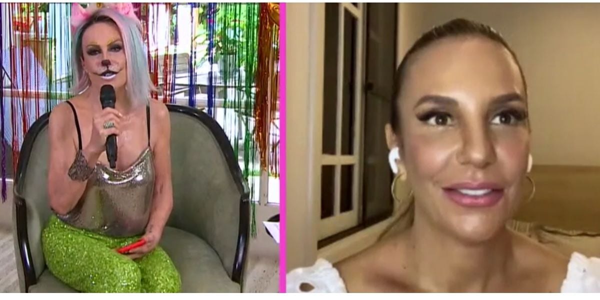Ana Maria Braga apareceu fantasiada e conversou com Ivete Sangalo (Foto: Reprodução / Globo)