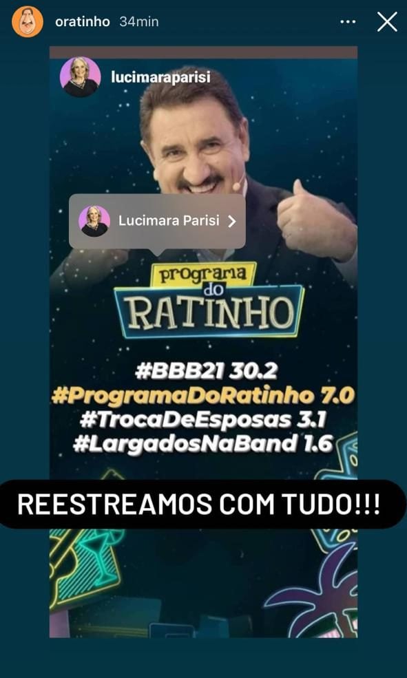 Ratinho divulgou o que não devia (Foto: Reprodução / Instagram)