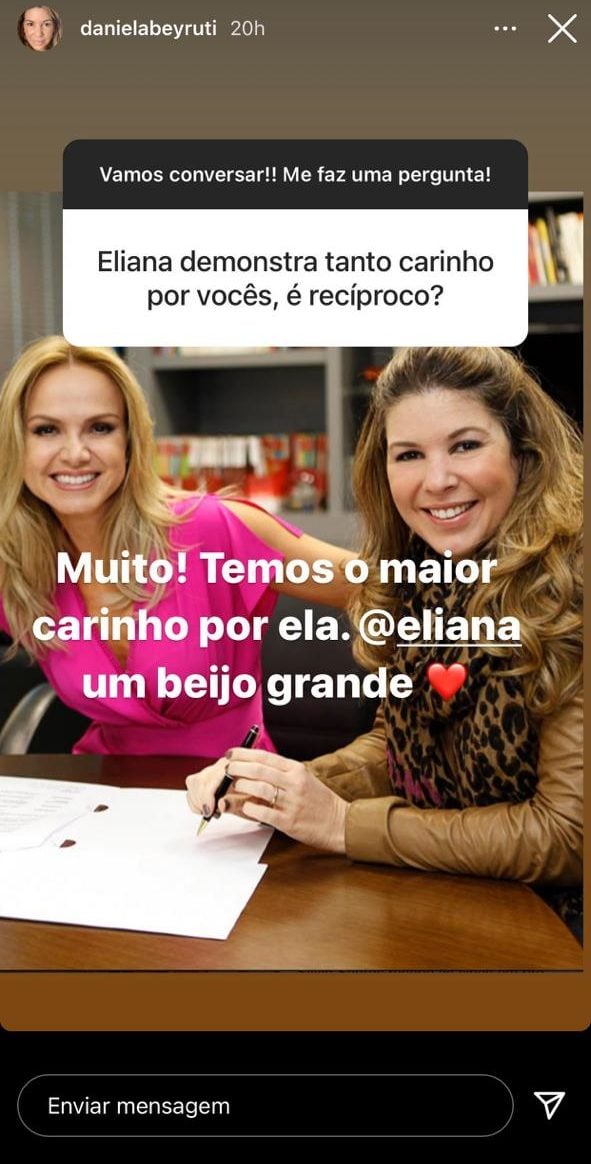 Daniela Beyruti falou sobre a relação com Eliana (Foto: Reprodução)